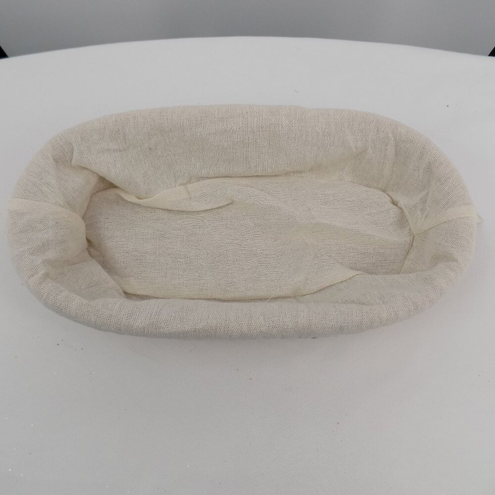 Ashland Brown Oval Woven Bread Basket Italian Kitchen Cloth Lined Rattan New